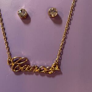 Claire's Gold Cancer Zodiac Necklace and Earring Set